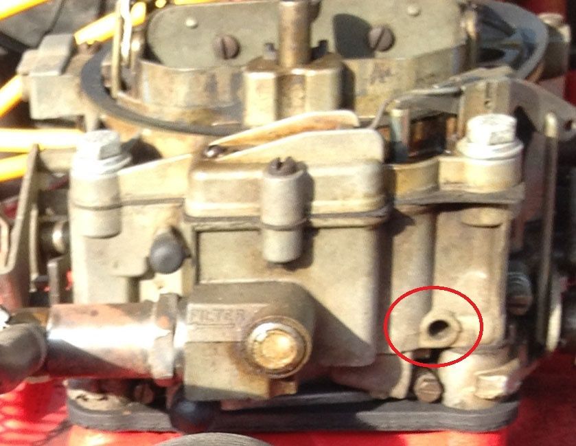 Quadrajet Rochester vacuum fitting missing