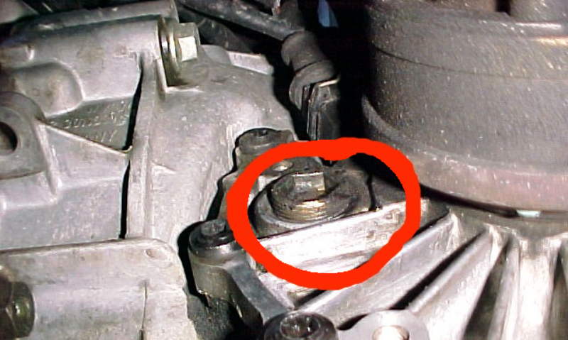 Filler plug located on side of transmission