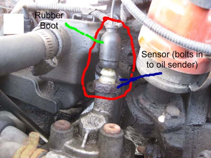 checking oil pressure sensor wiring and rubber boot