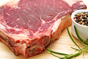 Dry aged steak with peppercorn and rosemary