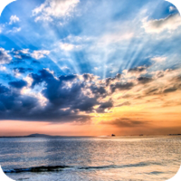 image of sunset over ocean. 