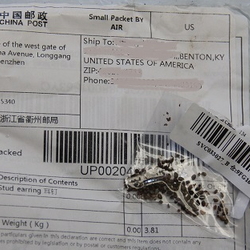 Envelope and seeds from China