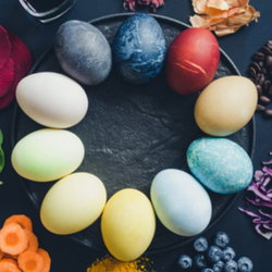 Ring of Dyed Eggs with their Natural Source