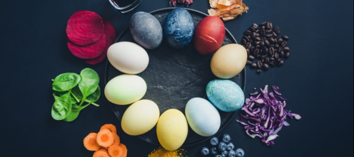 Ring of Dyed Eggs with their Natural Source