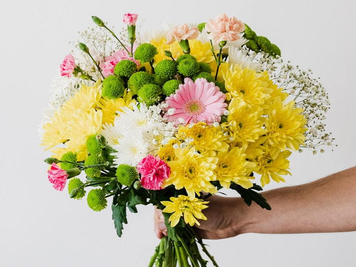 bouquet featuring chrysanthemums
