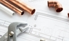 Copper pieces and a blueprint