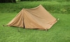 A canvas campting tent.