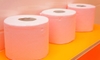 Row of toilet paper rolls