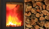 A wood burning stove.