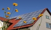Solar panels on a house.