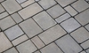 patterned concrete-paver flooring
