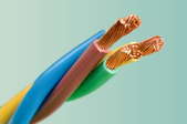 four part copper cable in plastic sheathing