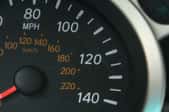 A speedometer in a car.