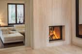 A propane fireplace.