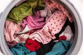 washing machine full of colorful clothes