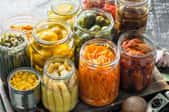 food in open jars for preserving
