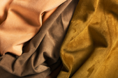 Three colors of suede fabrics