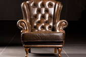 A leather armchair.