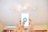 A smart lighting system operated with a phone. 