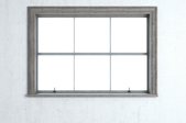 dark grey window trim around a window