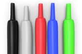 parallel heat shrink tubes in five different colors