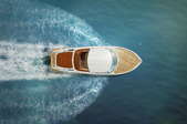 birdseye view of a boat on the water