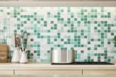 A backsplash with grout.