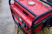 red generator in rain