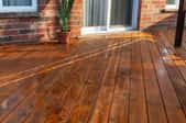 dark stained wood deck