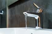 A stell faucet.