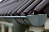 End-on view of a gutter.