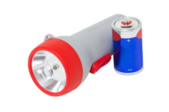 flashlight with battery next to it
