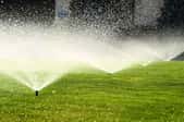 Sprinklers spraying a lawn