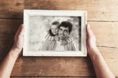 hanging framed family photo
