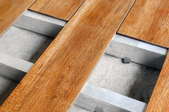 joists under wood floor boards