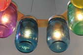 colorful mason jar chandelier