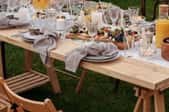 outdoor dining table with food