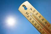 thermometer with sun in the background