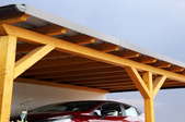 car parked in an attached carport