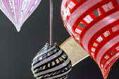 Blown glass ornaments hanging