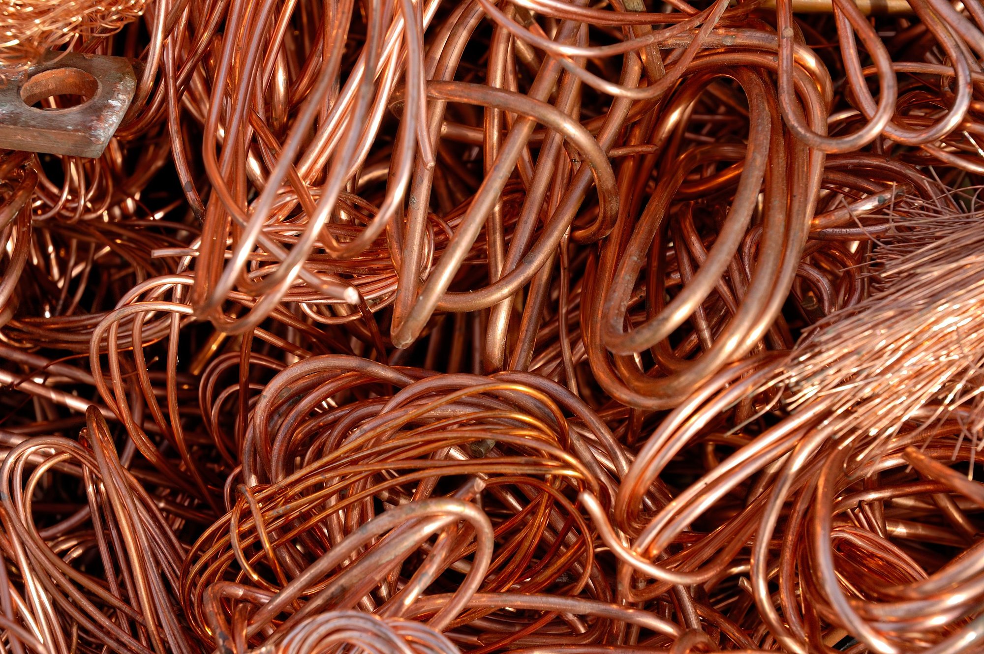 A close up of copper wire.