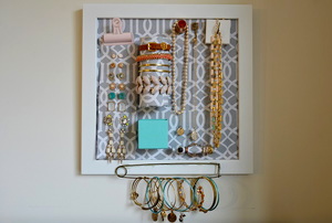 A magnetic organizer for jewelry.