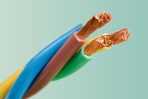 four part copper cable in plastic sheathing