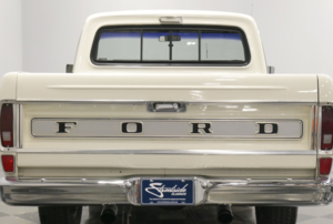 the back of a white ford truck
