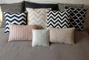 Suede pillows.