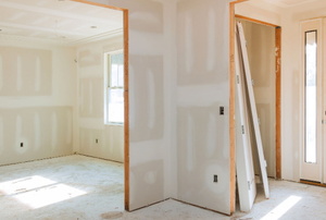 drywall walls in bright room