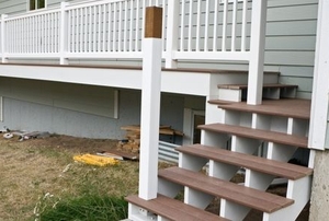 Porch steps and white porch