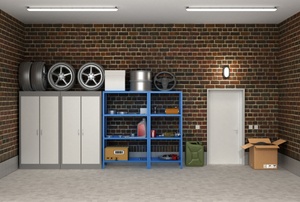 A garage floor.