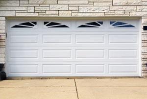 A white garage door.