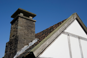 an old chimney on an old building
